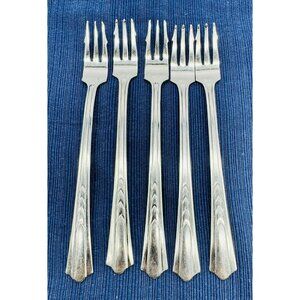 Ekco EKS7 Chevron Stainless Steel Flatware Cocktail Seafood Oyster Fork Set of 5